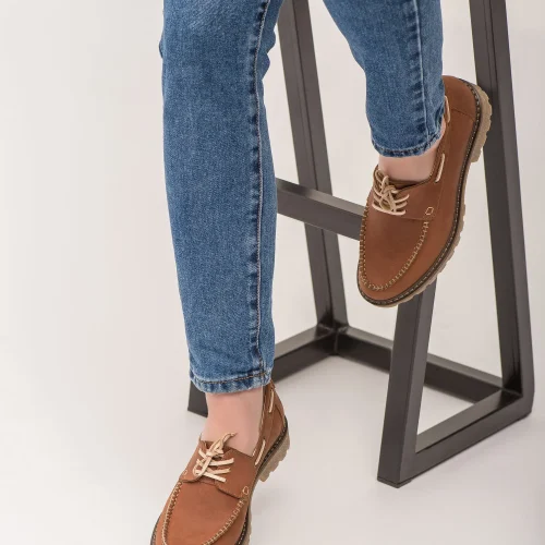 Women’s Brown Leather Boat Moccasin Loafers