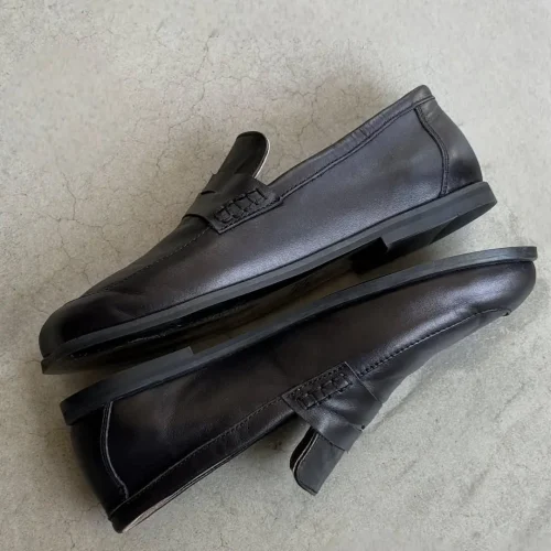 Women Square Toe Flats Handmade Leather Loafers With