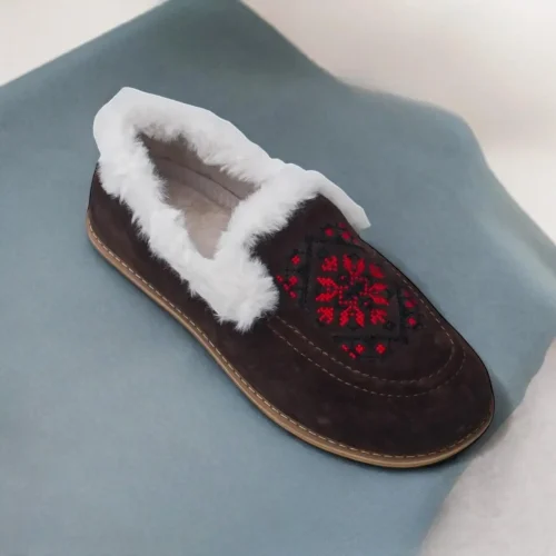 Handmade Chocolate Brown Suede Loafers Ukrainian Minimalist Shoes